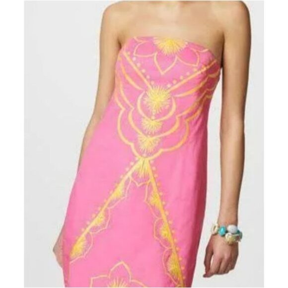 Lilly Pulitzer Bowen Embroidered Dress, Hotty Pink, 2 - Picture 2 of 10